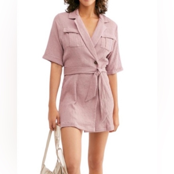 Free People clementine mini wrap dress in purple ash‎ - Picture 1 of 6